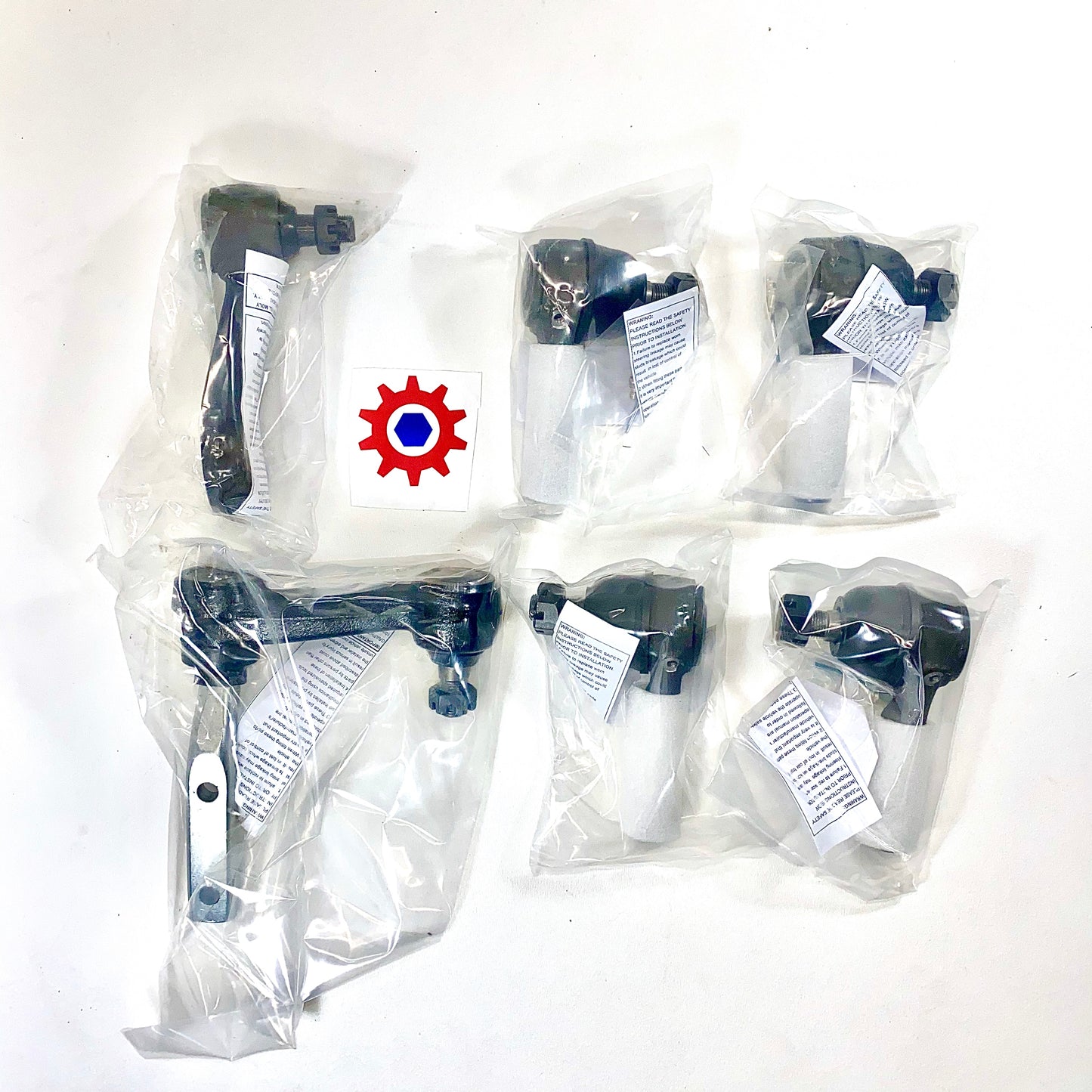 Steering Kit; Idler Bracket, Pitman Bracket, RH&LH Tie Rods Ends w/pins&fittings