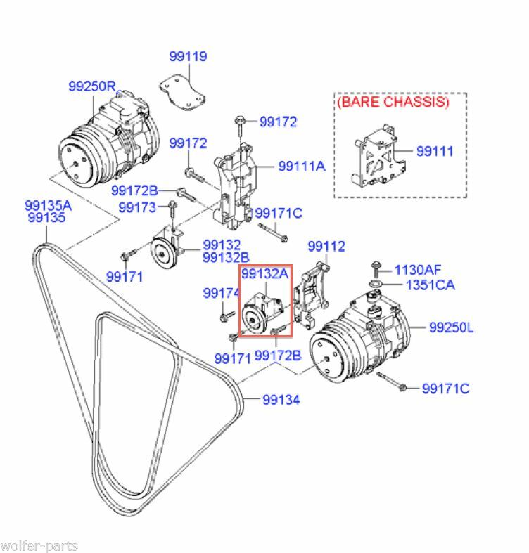 PULLEY ASSEMBLY , TENSION ; 991325A511 , 99132-5A511 ; KIA , HYUNDAI