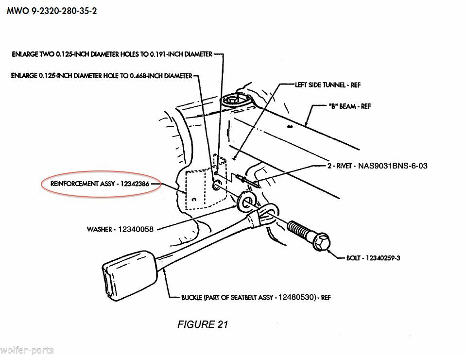 Mil. Hummer - M998 ; REINFORCEMENT , TUNNELSIDE , LH --- 12342386