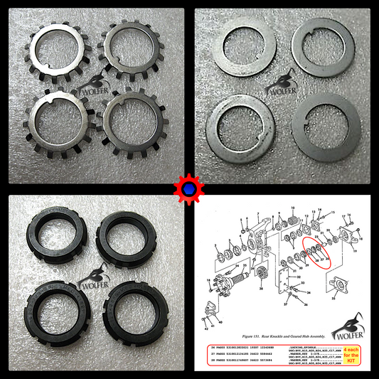 *4 Kits* Nut Locking Geared Knuckle Hubs ; Mil. Hummer ; 5745692-NLK-4