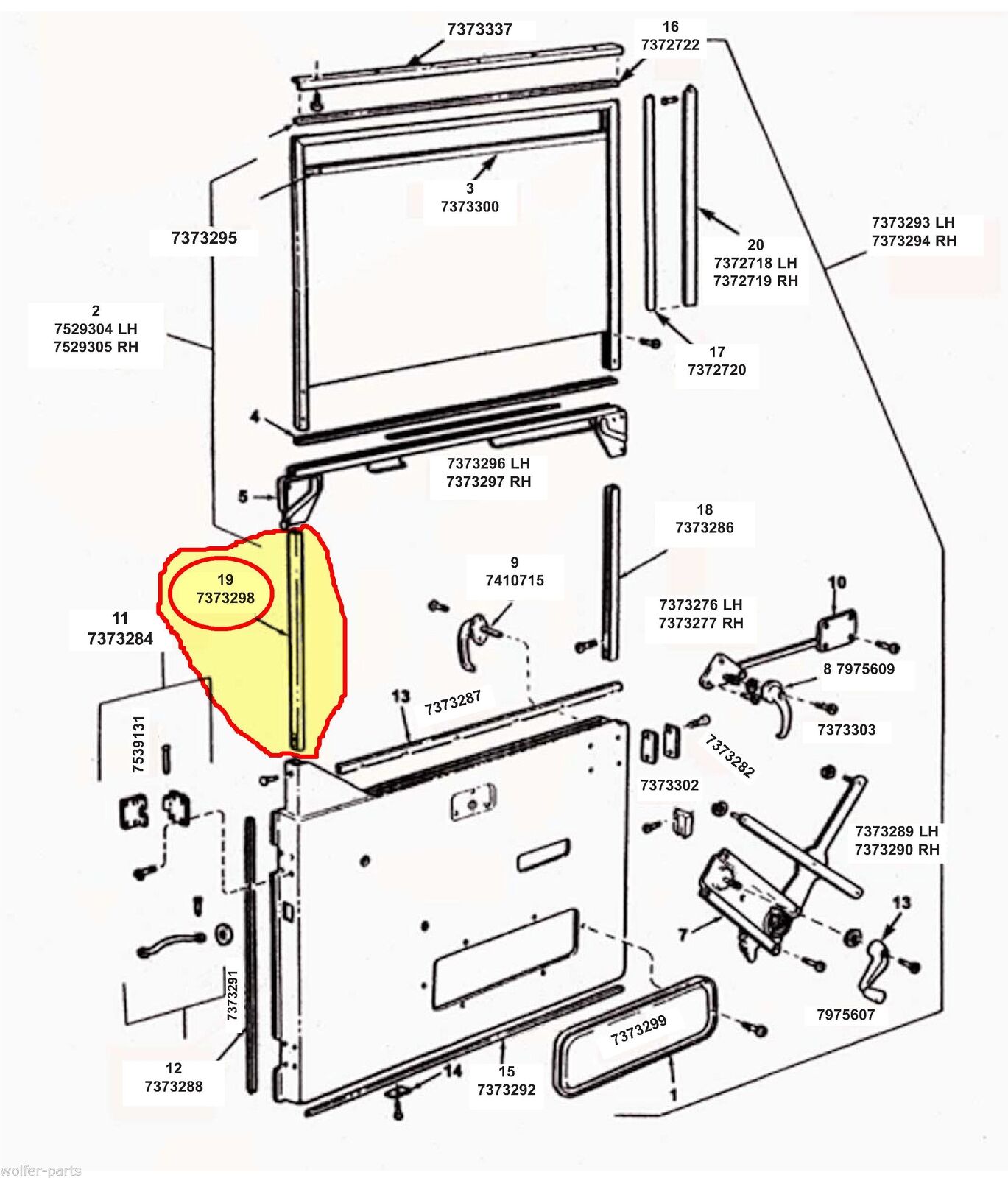 CHANNEL (LONG SIDE) for DOOR ASM. ; M800 M939 M35 ; 2540-00-737-3298  7373298