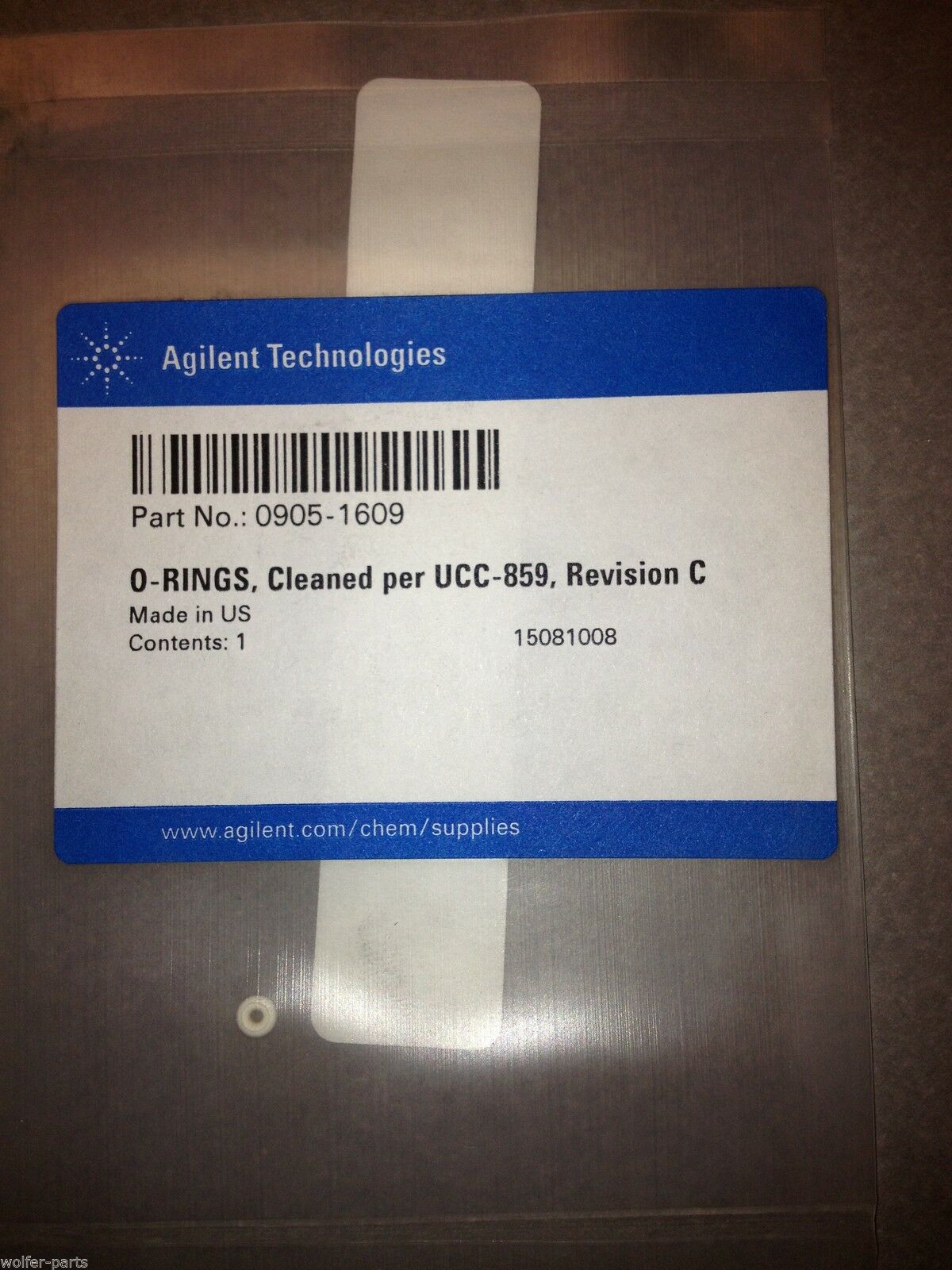 O-Ring , Perfluoroelastomer , White ; 0905-1609 , 80089-942 , 2-002 , AGILENT