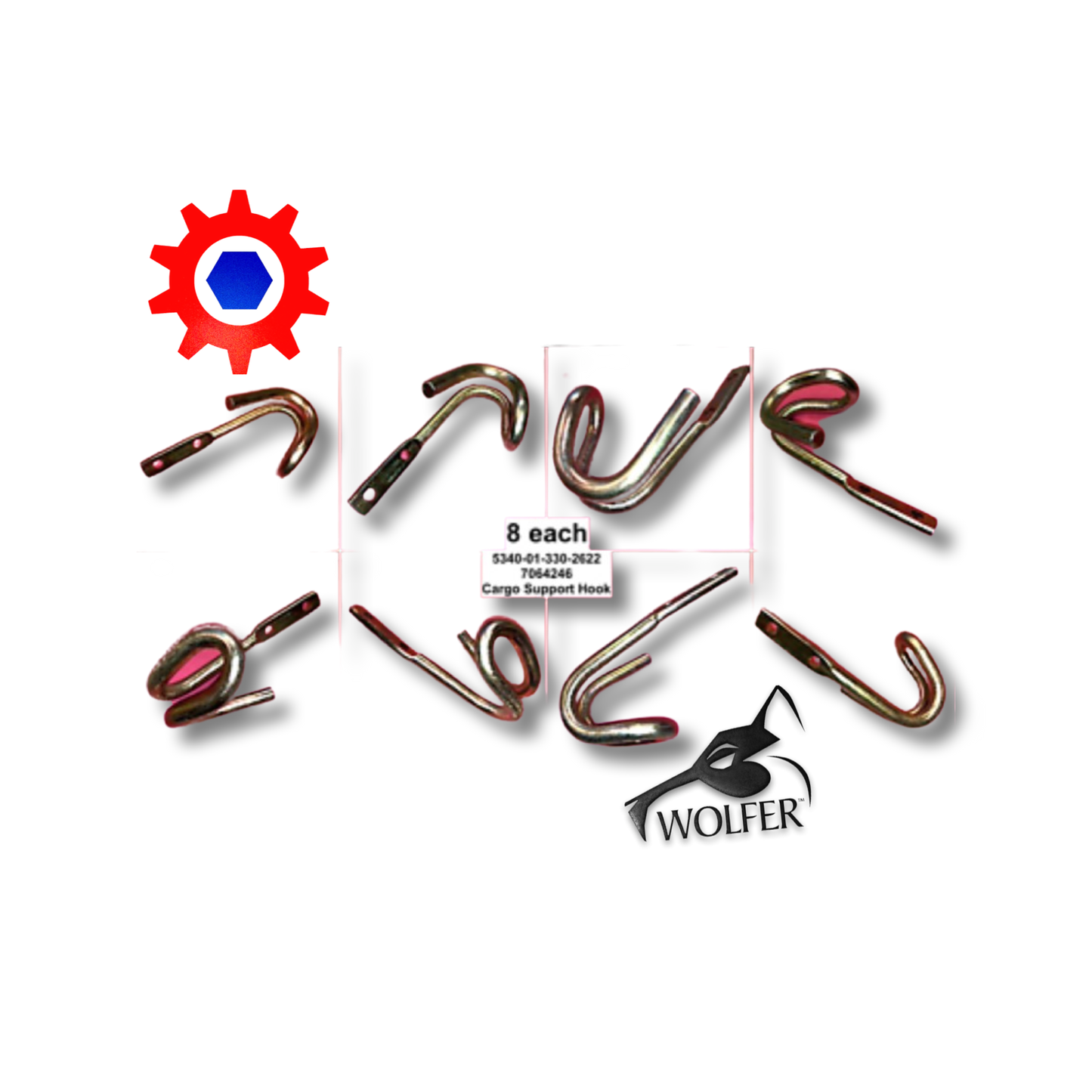 8 each - HOOKS , CARGO ; 7064246 7366147 7001021 7348688 12314105