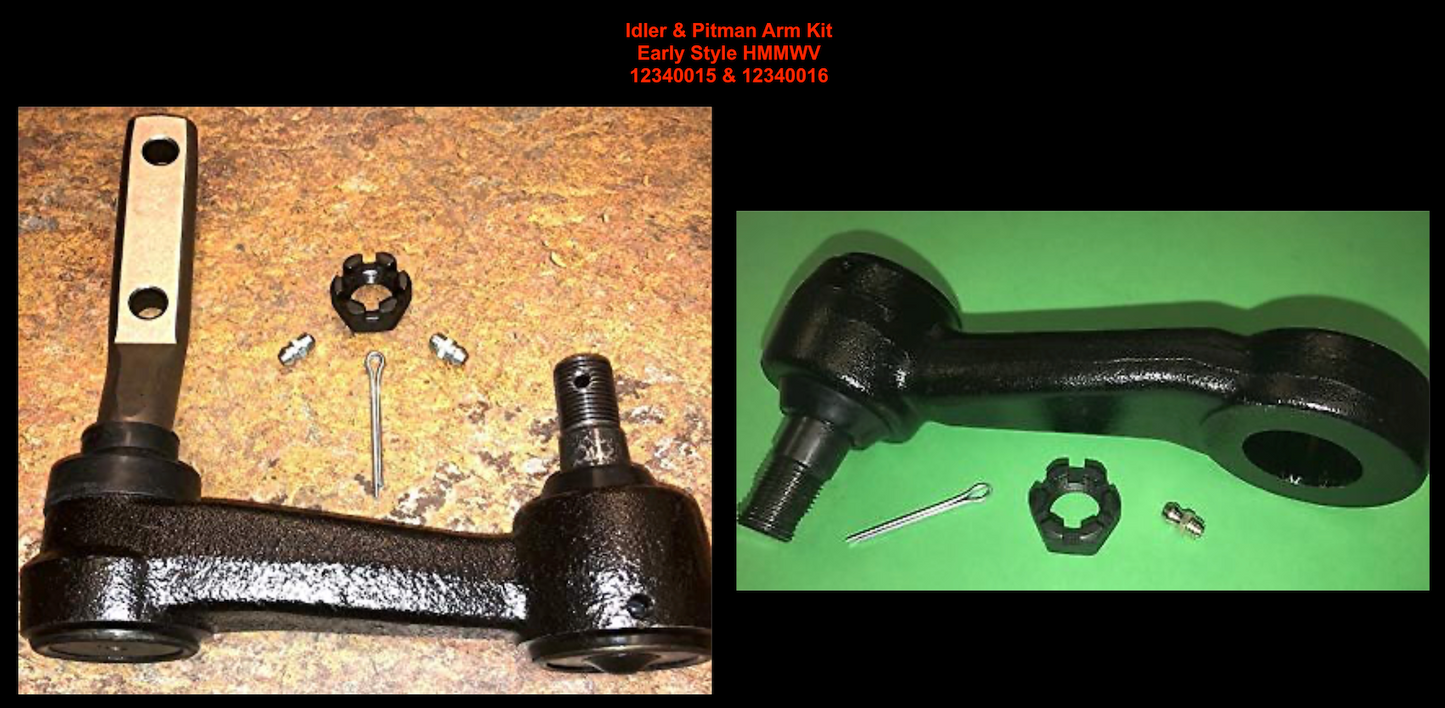 Pitman & Idler Steering Brackets; Early Model Hummer M998; 12340015 & 12340016