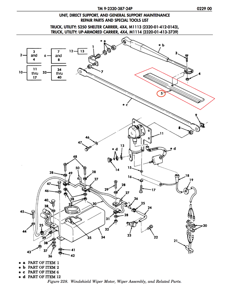 2 each - WIPER BLADES ; Mil. Hummer ; 12339505 2540-01-199-7778 5575783