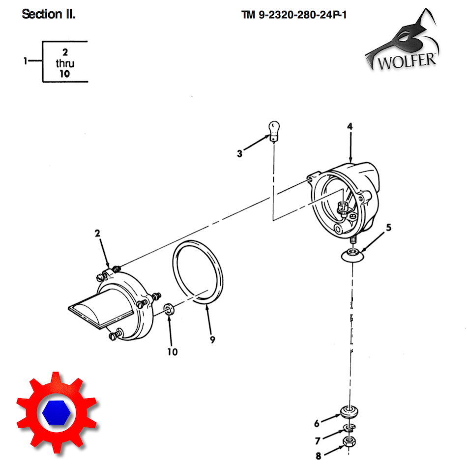 BLACKOUT LIGHT 24V (DRIVE) ; M939 M998 Hummer ; 11668932 6220-01-094-1440 5R6749