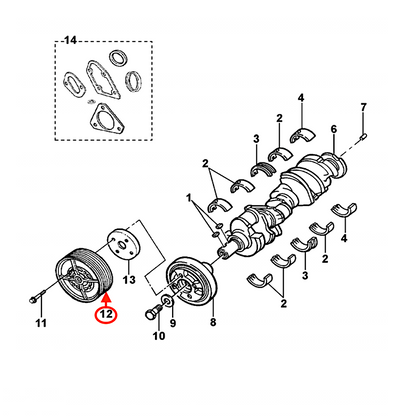 8-Groove Crankshaft Pulley NON-GFD ; ECV Hummer ; 12460262 RCSK17749 3020014427485