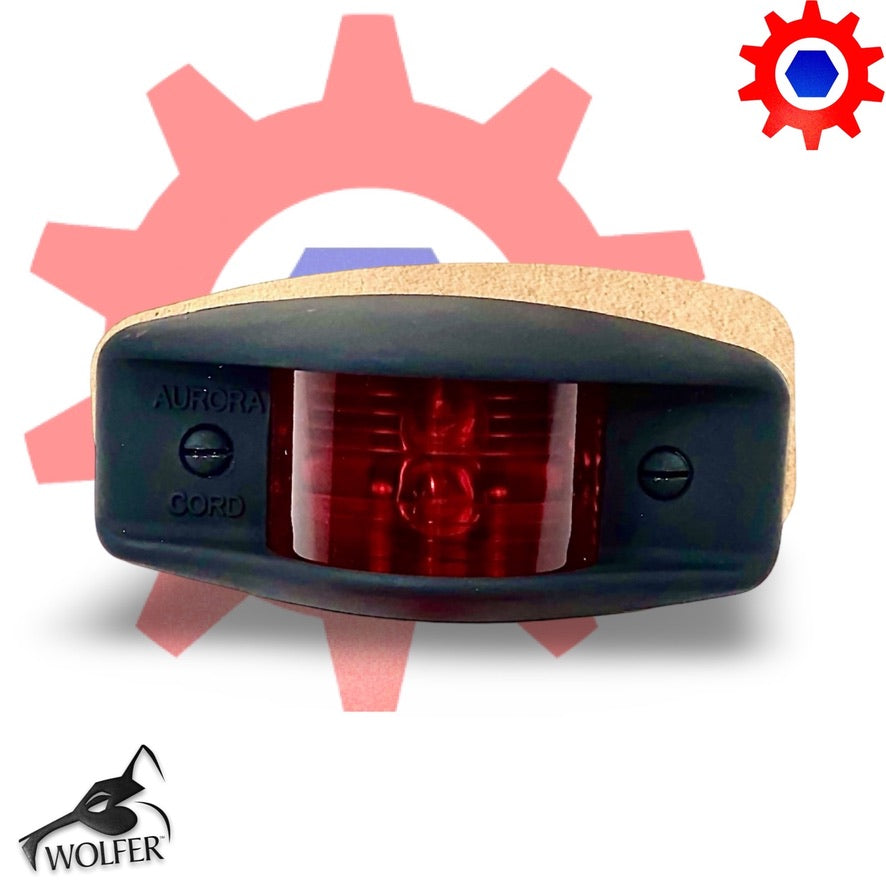 Side Clearance Light, 911 FLAT BLACK , RED Lens, LED-24V; MS35423-2 w/LED