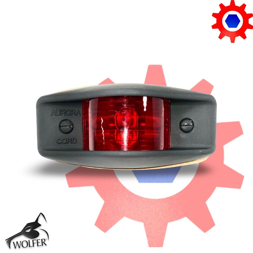 Side Clearance Light, 911 FLAT BLACK , RED Lens, LED-24V; MS35423-2 w/LED
