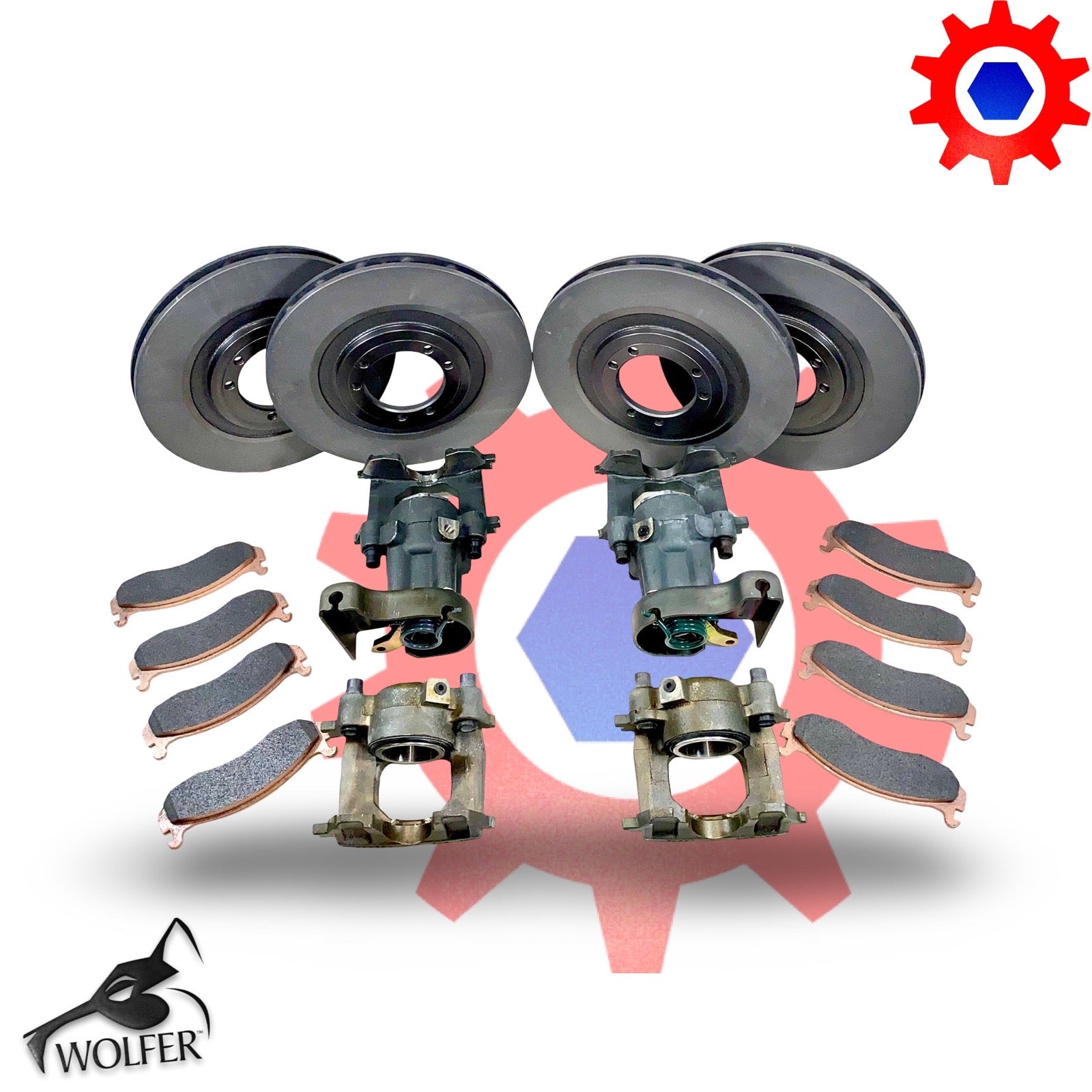12K Full Brake System Kit *New* Hummer - Rotors-Vented, Calipers, Brake-pads