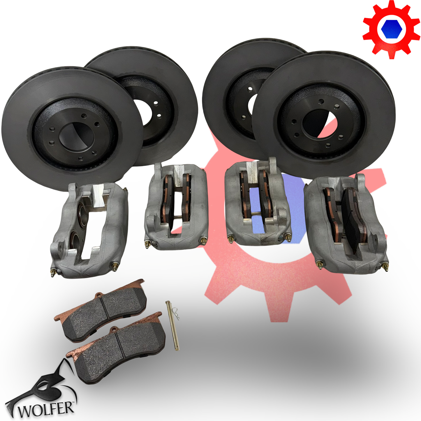 4 each - ECV Brake Calipers with Brake Pads & Rotors included ; 6034965 + 6034606