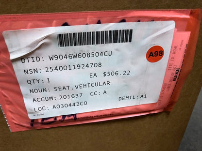 Seat, Vehicular 2540-01-192-4708 , 934257C93KS , 1314320H91 , 1314320H91