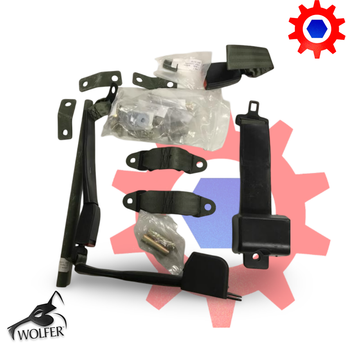 Seat Belt Kit 12301438 , 2540-01-245-2444 2.5 / 5 TON M35 M52 M818 M923 M939