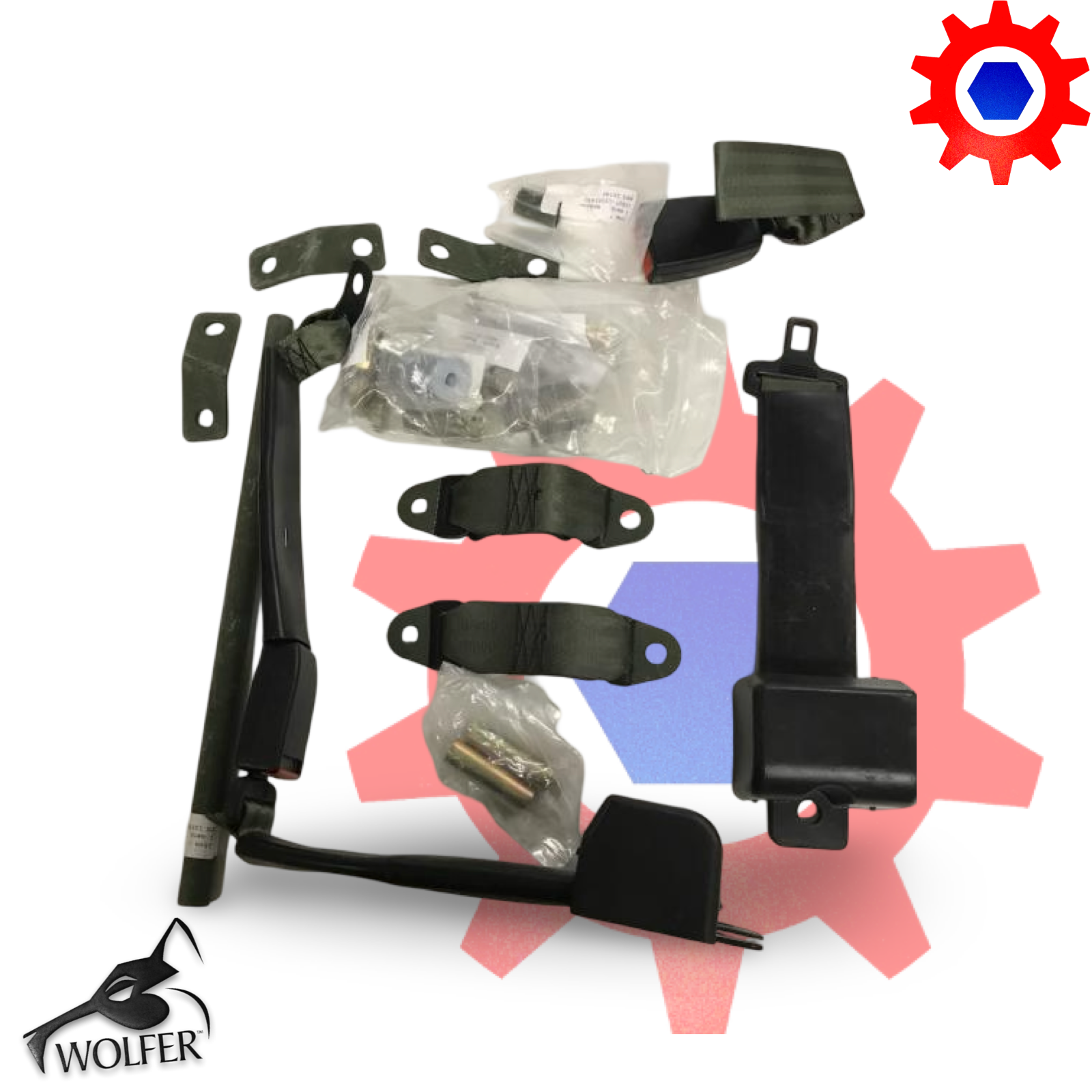 Seat Belt Kit 12301438 , 2540-01-245-2444 2.5 / 5 TON M35 M52 M818 M923 M939