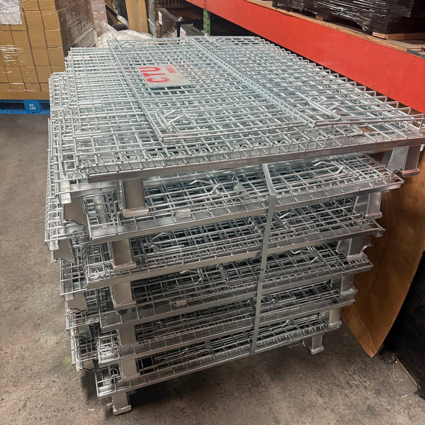 Collapsible Wire Container - 46 x 40 x 35" LOT of FIVE (5)