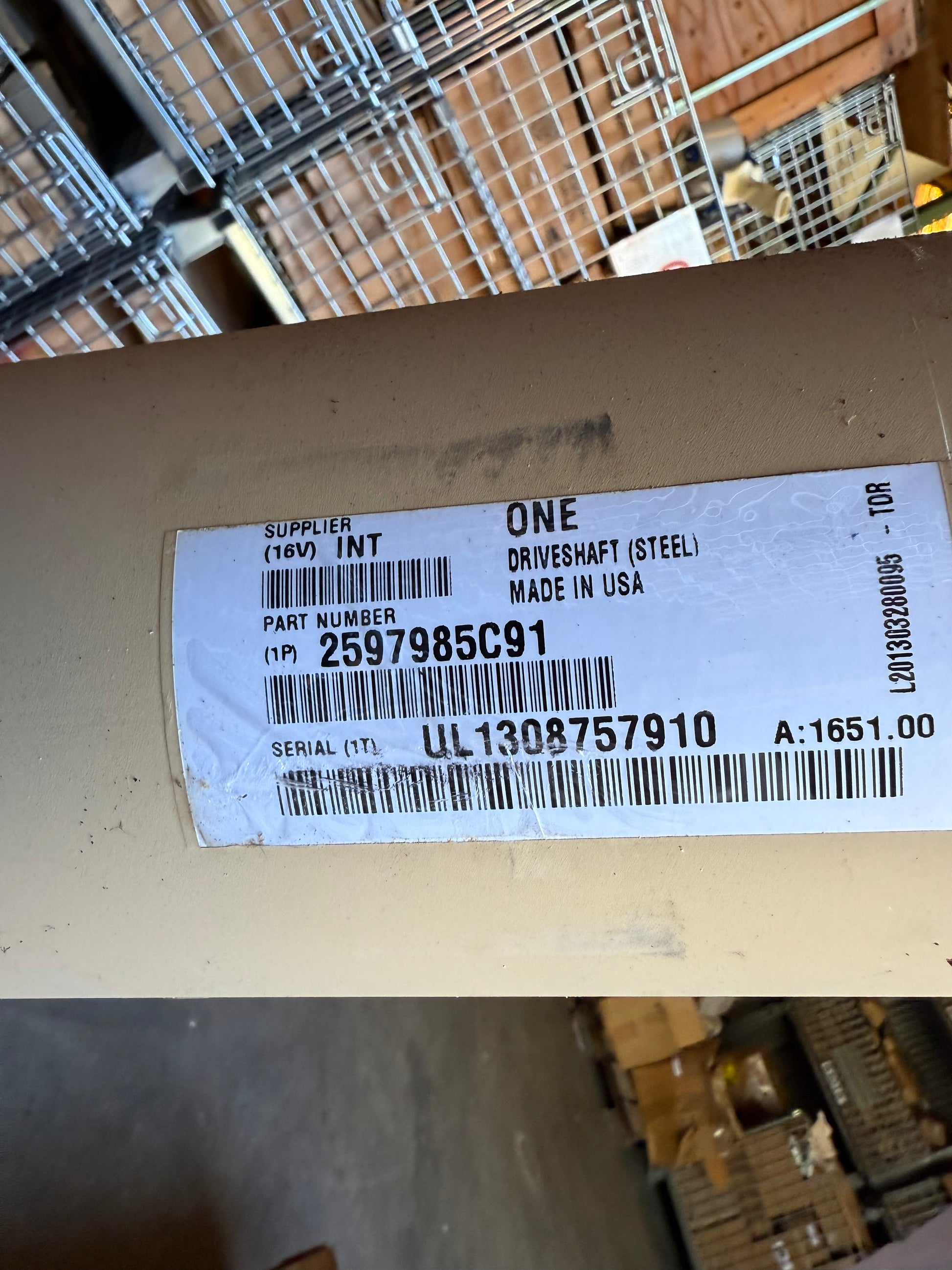 Driveshaft 2520-01-566-4341 2597985C91 MRAP