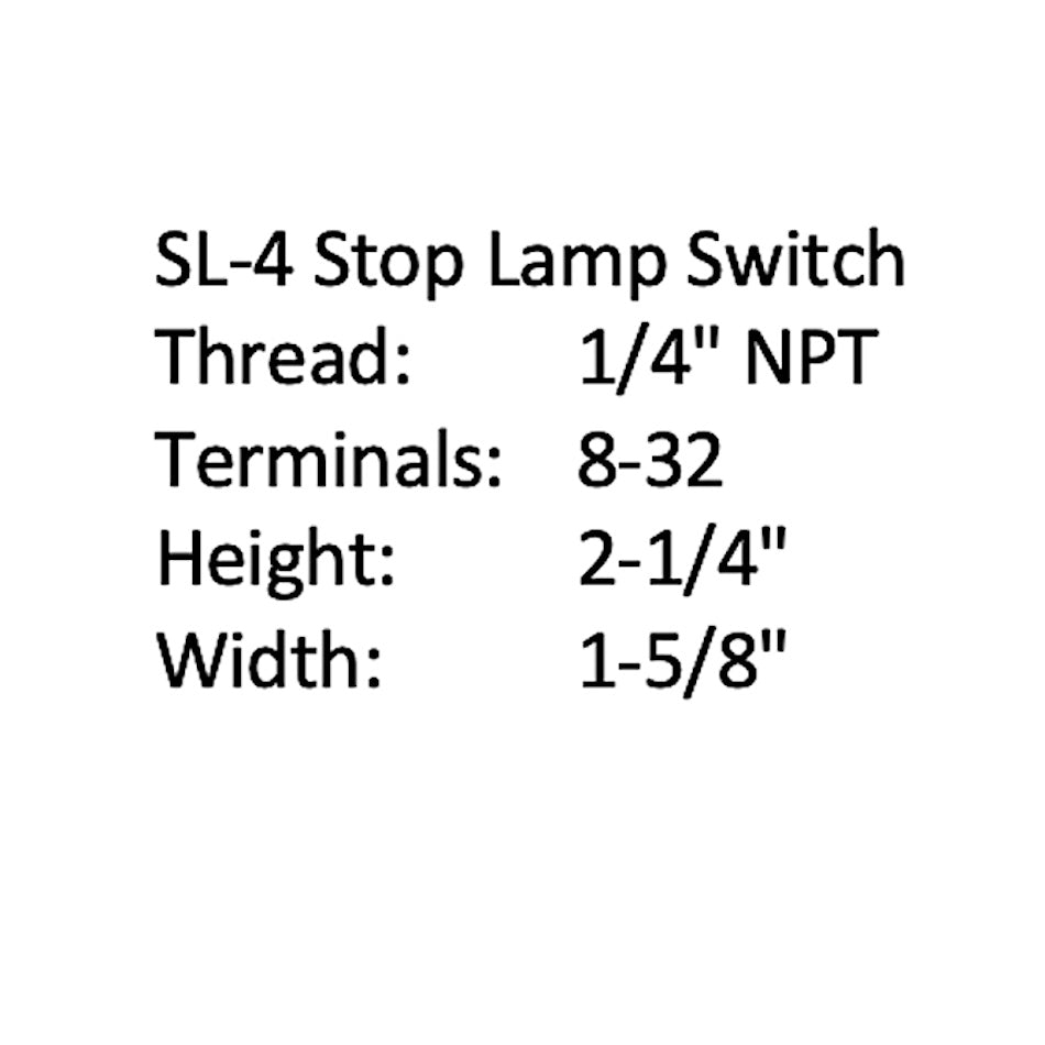 Switch , Air Brake Stop Lamp ; SL-4 ; HEM TT PLS ; 5930-01-076-4114