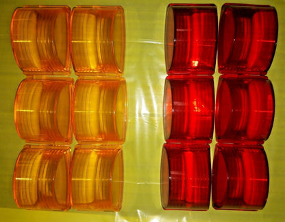 Lot of 12 lenses - 6 AMBER + 6 RED - MARKER LIGHT LENSES ; MS35421-1 & MS35421-2
