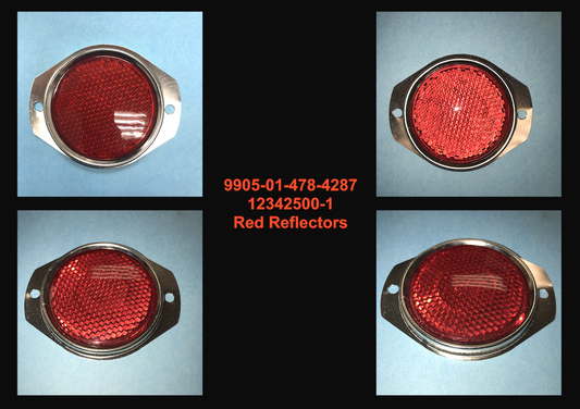 4 each - Reflectors - RED ; HUMMER M998 HUMVEE ; 12342500-1  9905-01-478-4267