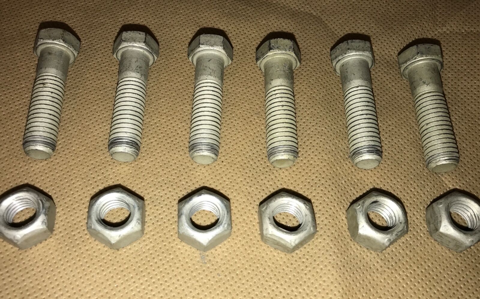 6 each- Bolts and Nuts for Tie/Radius Rod Clamp Loops ; HUMMER ; 9422299 9419079