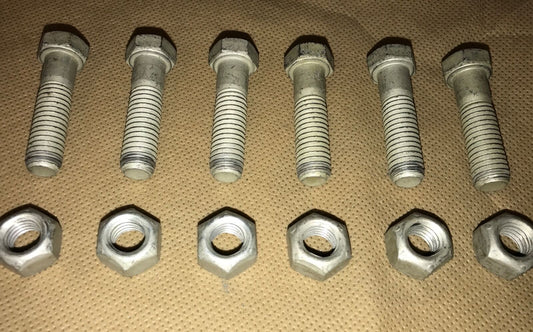 6 each- Bolts and Nuts for Tie/Radius Rod Clamp Loops ; HUMMER ; 9422299 9419079