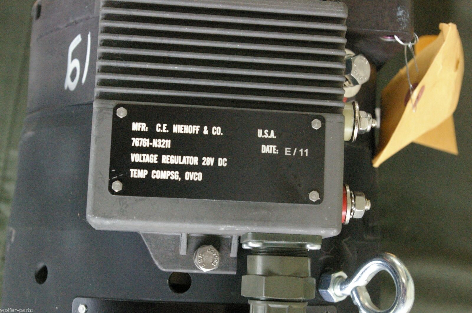C.E. Niehoff N1603-2 ; 28V 450amp Industrial / Military Generator with Regulator