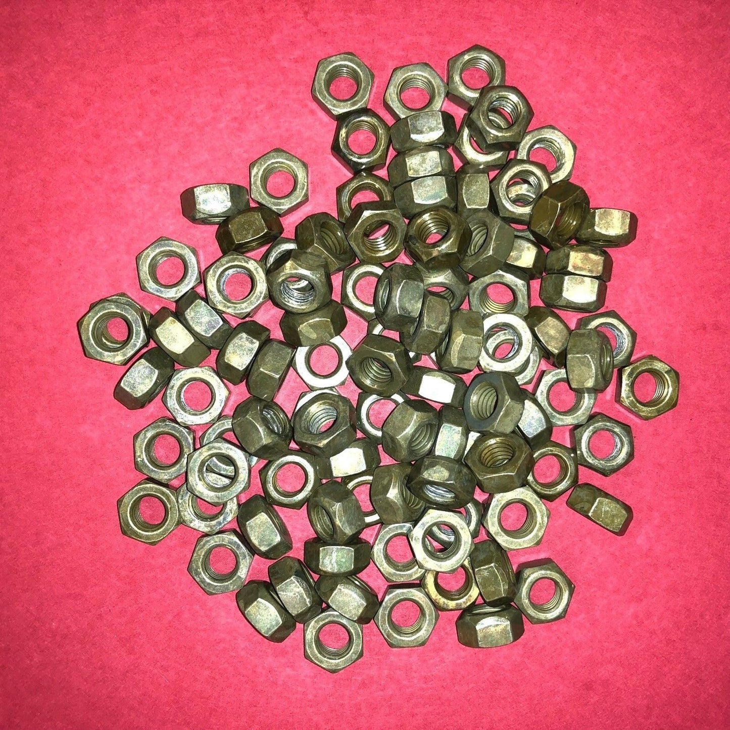 100 each- M8x1.25mm Organic Zinc Plated Prevailing Torque Self-Locking Lock Nuts