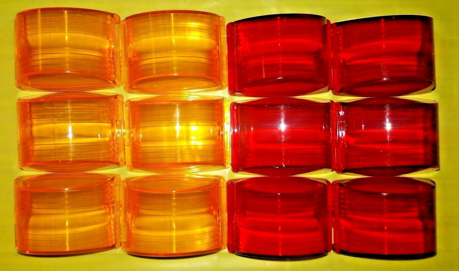 Lot of 12 lenses - 6 AMBER + 6 RED - MARKER LIGHT LENSES ; MS35421-1 & MS35421-2