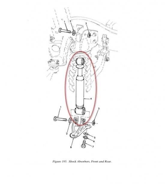 2 each - SHOCK , REAR ; H1  Mil. Hummer ; 12340072  2510-01-251-5316  5590597