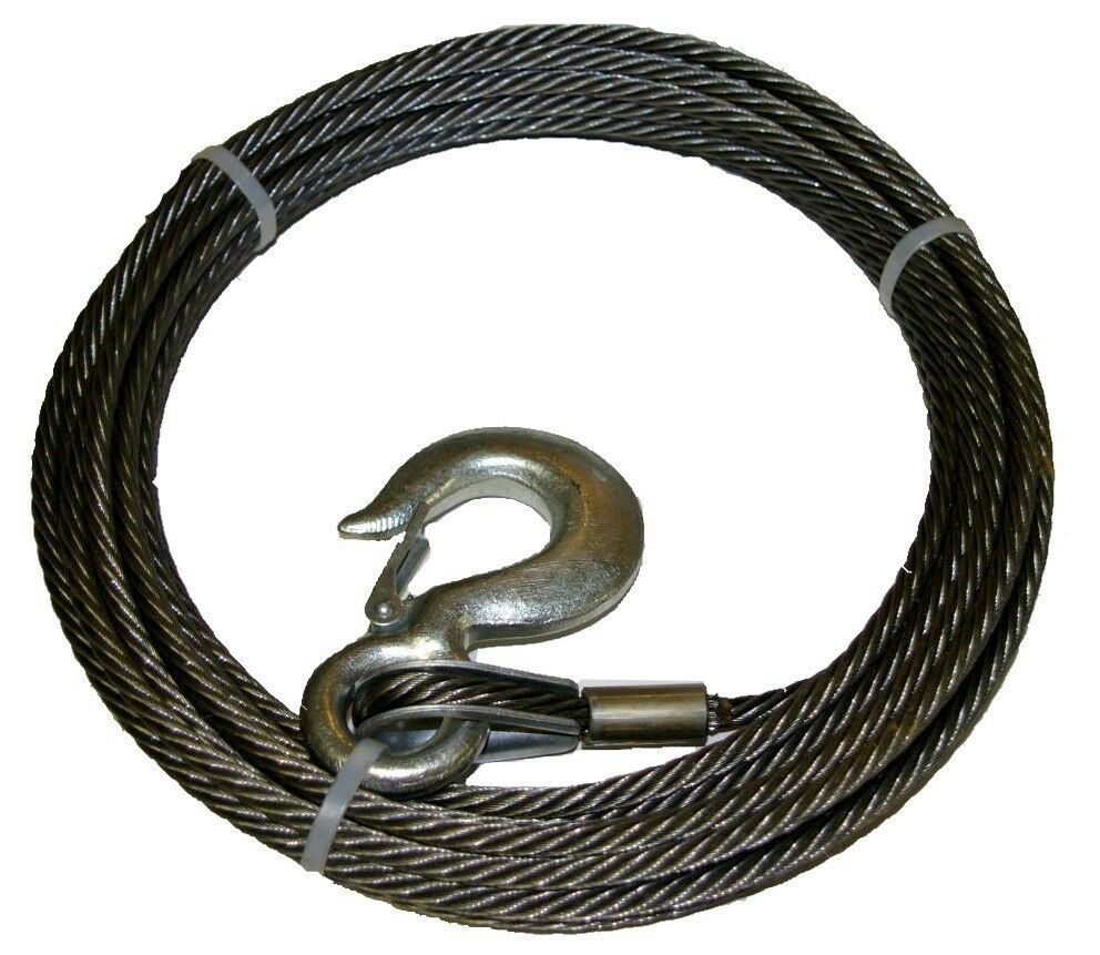 100' Winch Cable w/ Hook - .375" dia. ; M998  Hummer ;  4010-01-496-3987  34414