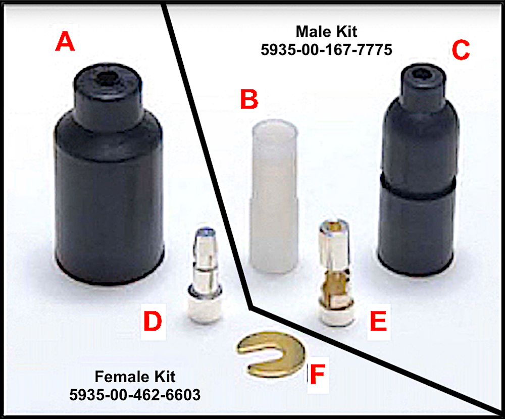 Shell / Connector Kit (Male & Female){14 gauge} Military Vehicles ; 7760598  KIT-7017