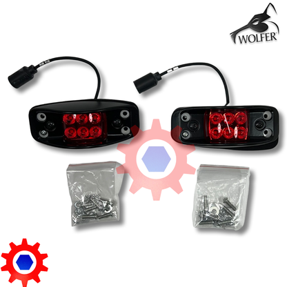 Side Marker Light Set, LED-24V, Metal Housing , Red Lens; 12446845-2 or MS35423-1 w/LED