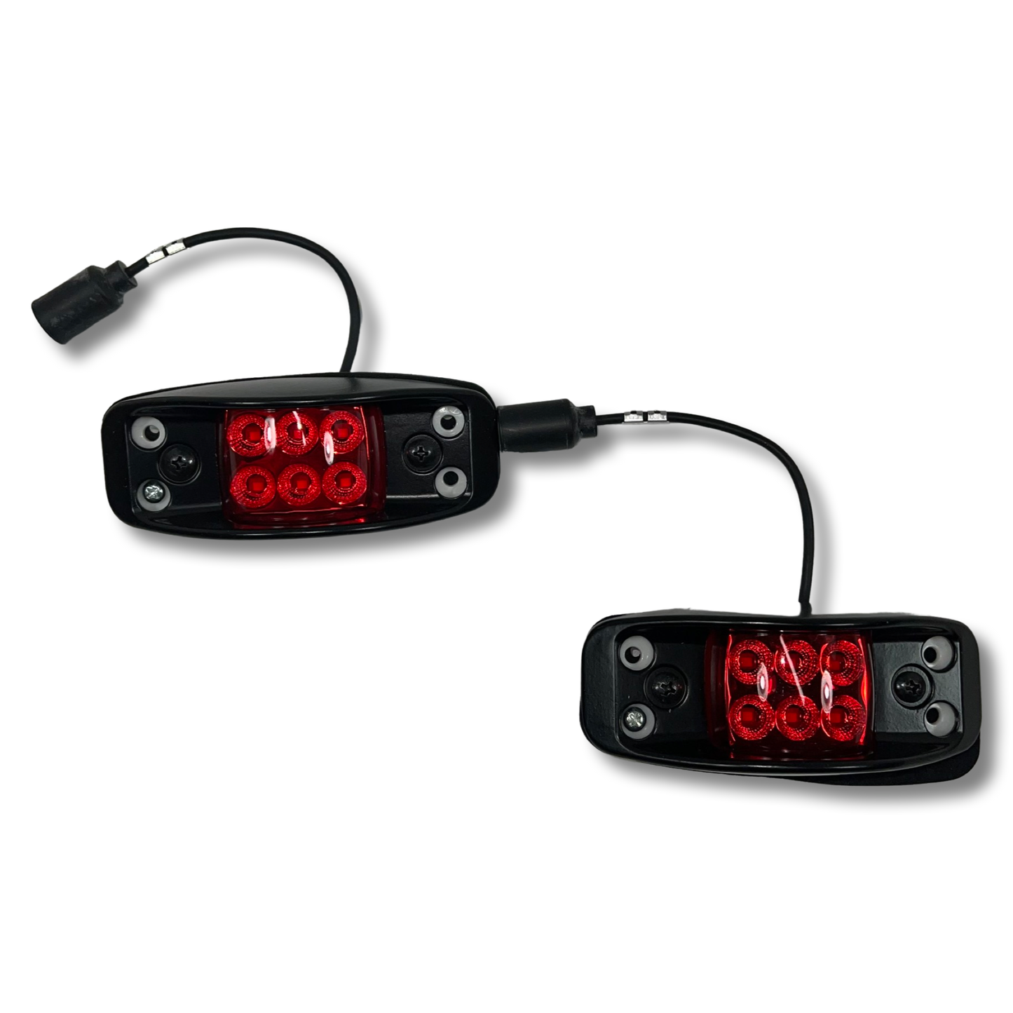 Side Marker Light Set, LED-24V, Metal Housing , Red Lens; 12446845-2 or MS35423-1 w/LED