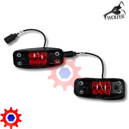 Side Marker Light Set, LED-24V, Metal Housing , Red Lens; 12446845-2 or MS35423-1 w/LED