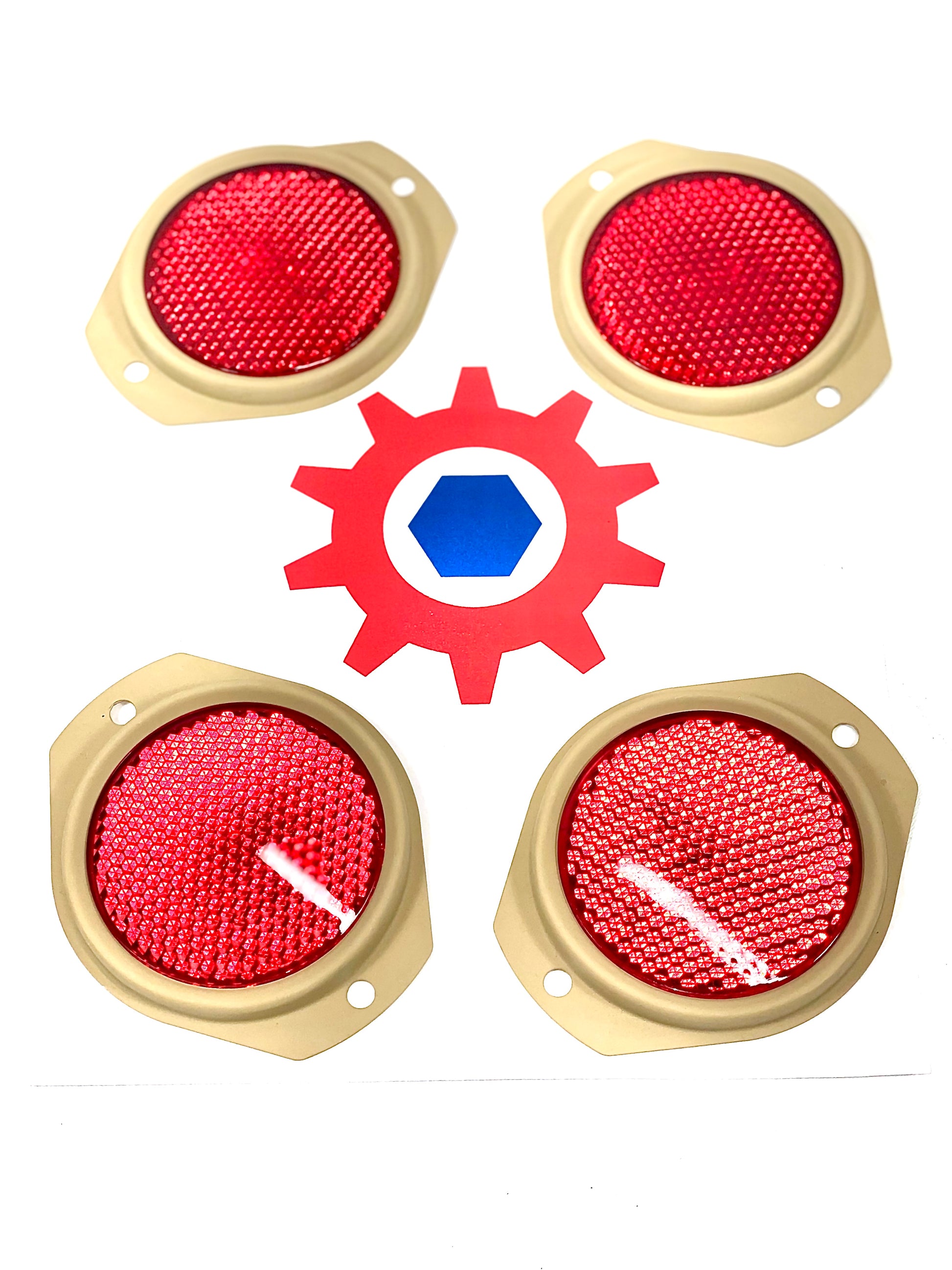 4 each - Reflector-RED (686 TAN FRAME); M998 HUMVEE ; 12342500-1 9905-01-478-4267