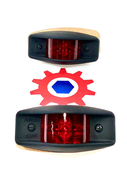 Side Clearance Light, 911 FLAT BLACK , RED Lens, LED-24V; MS35423-2 w/LED
