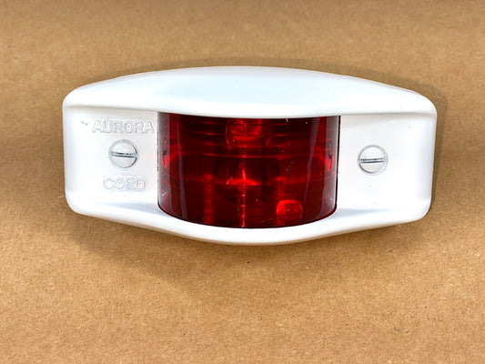Side Clearance Light , WHITE Housing , Red Lens , LED-24V ; MS35423-2 w/LED
