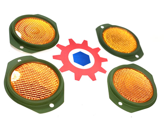 4 each - Reflector-AMBER (383 GREEN FRAME); M998 HUMMER ; 12342500-2 9905-01-485-2102