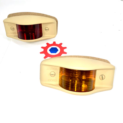 Side Clearance Lights, TAN-1 Red Lens + Amber Lens, LED-24V; MS35423-1 &2 w/LED
