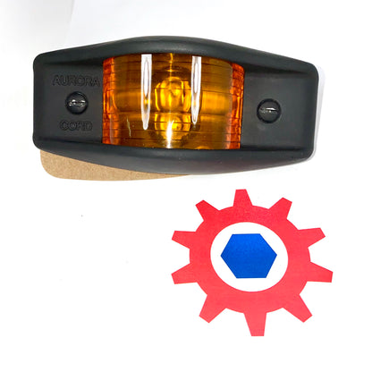 Side Clearance Light, 911 FLAT BLACK Housing , Amber Lens, LED-24V; MS35423-1 w/LED