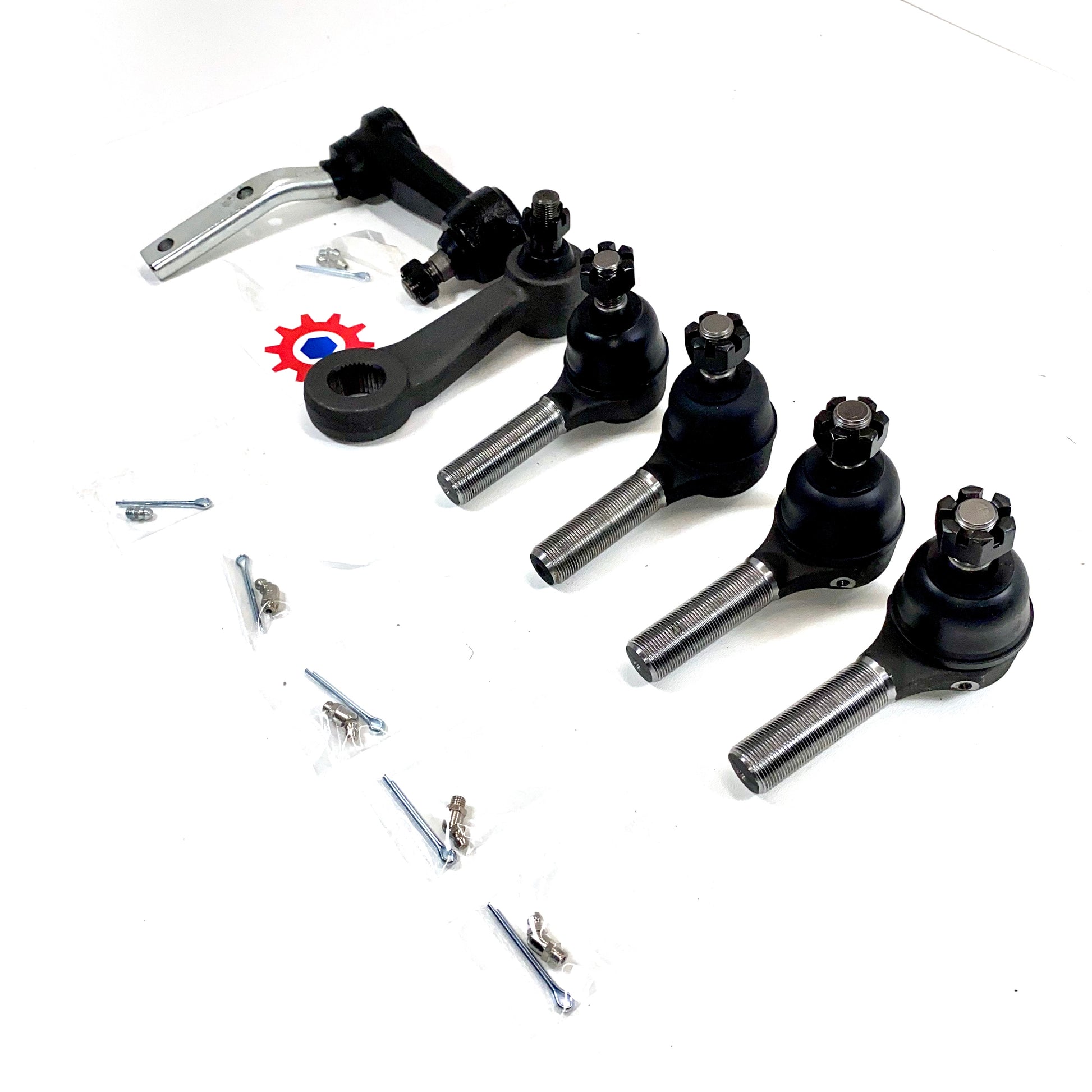 Steering Kit; Idler Bracket, Pitman Bracket, RH&LH Tie Rods with pins & fittings